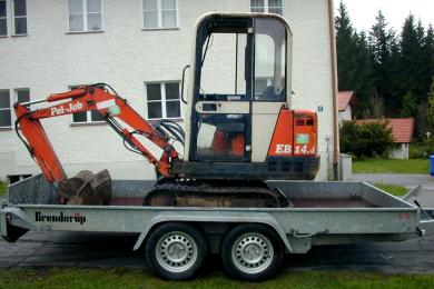Transport eines Minibaggers