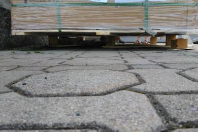 Abholung einer Palette PV-Module beim Kunden