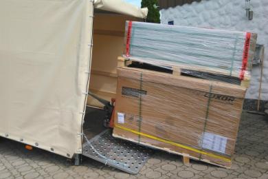 Abholung einer Palette PV-Module beim Kunden