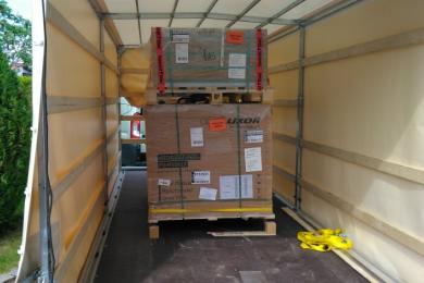 Abholung einer Palette PV-Module beim Kunden